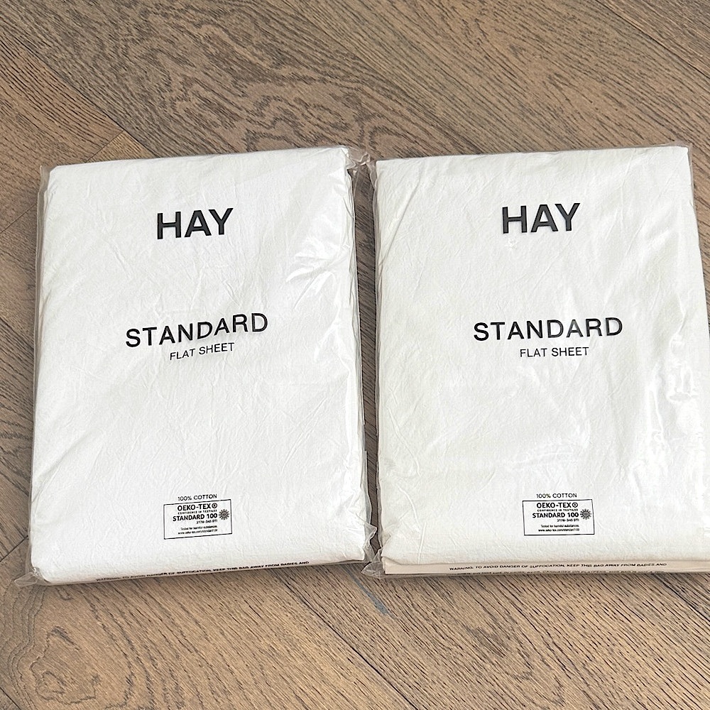 Brand new, set of 2 Hay cotton flat sheets, Queen, White